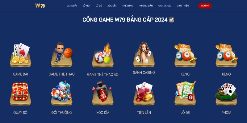 Giao diện cổng game w79